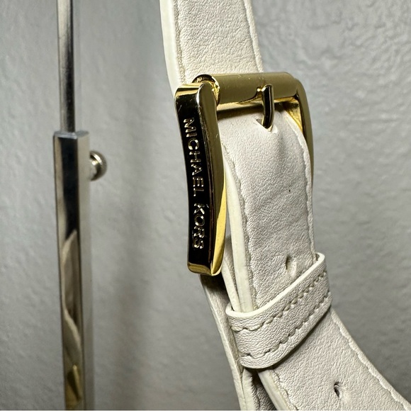 Vintage Michael Kors Ivory Leather and Gold Handbag Handbag Purse - Picture 8 of 16